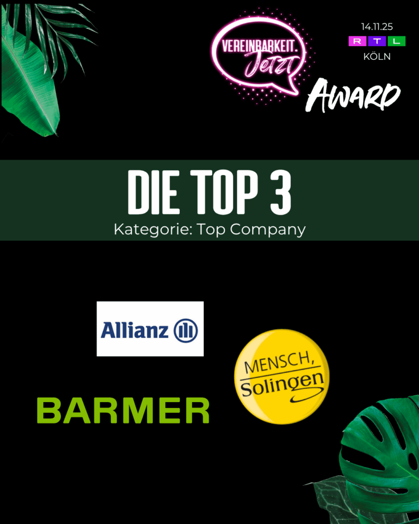 Top 3 Vereinbarkeits-Award Top Company