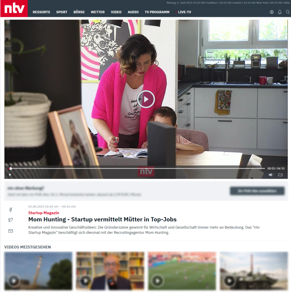 Beitrag Vereinbarkeit ntv Juni 23